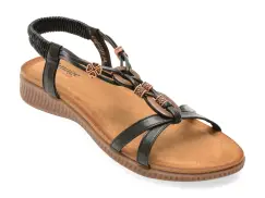 Sandale IMAGE negre, 921, din piele ecologica imagine