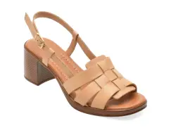 Sandale IMAGE nude, 13117, din piele naturala imagine