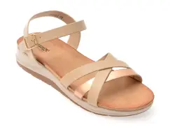 Sandale IMAGE nude, 70423, din piele naturala imagine