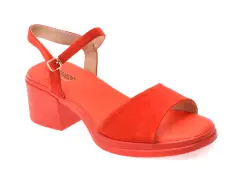 Sandale IMAGE rosii, 2978, din piele intoarsa imagine