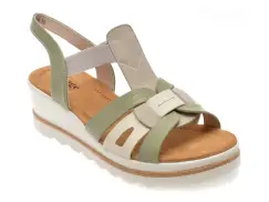 Sandale IMAGE verzi, 1152H15, din piele naturala imagine