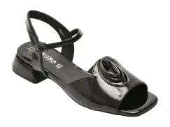 Sandale KARISMA negre, VA60004, din piele naturala lacuita imagine