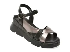 Sandale KARISMA negre, VA60008, din piele naturala imagine