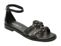 Sandale KARISMA negre, VA60023, din piele naturala imagine