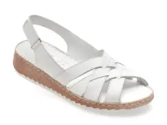 Sandale KELIK albe, EV4001, din piele naturala imagine