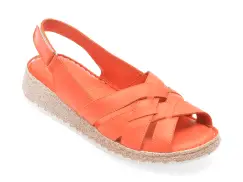 Sandale KELIK portocalii, EV4001, din piele naturala imagine