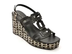 Sandale LAURA BIAGIOTTI negre, 9104, din piele ecologica imagine