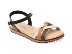 Sandale MODARE negre, 7141146, din piele ecologica imagine