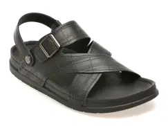 Sandale OTTER negre, 25098, din piele naturala imagine