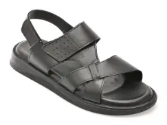 Sandale OTTER negre, 3050, din piele naturala imagine