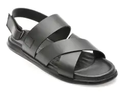 Sandale OTTER negre, AL400, din piele naturala imagine