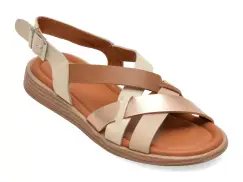 Sandale PASS COLLECTION bej, KL60022, din piele naturala imagine