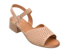 Sandale PASS COLLECTION bej, W160028, din piele naturala imagine