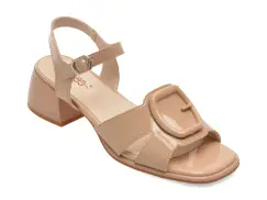 Sandale PASS COLLECTION bej, W160032, din piele naturala lacuita imagine