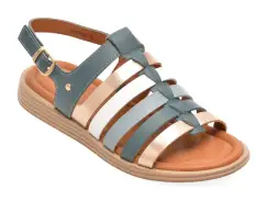 Sandale PASS COLLECTION bleumarin, KL60024, din piele naturala imagine