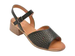Sandale PASS COLLECTION negre, W160028, din piele naturala imagine