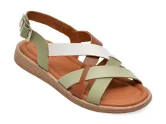Sandale PASS COLLECTION verzi, KL60022, din piele naturala imagine