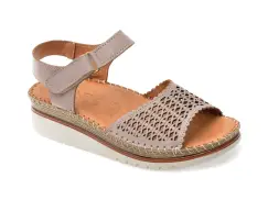 Sandale PLANET gri, 300708, din piele naturala imagine