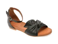 Sandale PLANET negre, 300711, din piele naturala imagine