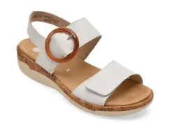 Sandale REMONTE albe, R6853, din piele ecologica imagine