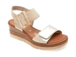 Sandale REMONTE aurii, D2L53, din piele naturala imagine