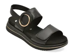 Sandale REMONTE negre, D1J63, din piele naturala imagine