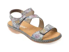 Sandale RIEKER albastre, 659C7, din piele naturala imagine