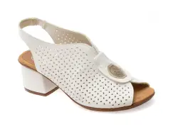 Sandale RIEKER albe, 64656, din piele ecologica imagine