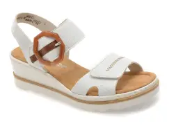 Sandale RIEKER albe, 67476, din piele ecologica imagine