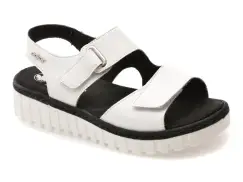 Sandale RIEKER albe, V1382, din piele ecologica imagine