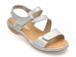 Sandale RIEKER argintii, 659C7, din piele naturala imagine