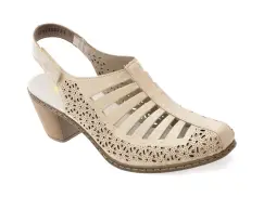 Sandale RIEKER bej, 40959, din piele naturala imagine