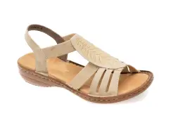 Sandale RIEKER bej, 608C0, din piele ecologica imagine