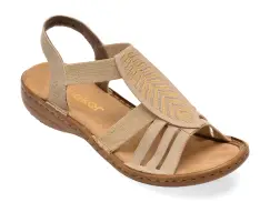 Sandale RIEKER bej, 608C0, din piele ecologica imagine
