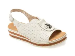 Sandale RIEKER bej, 62902, din piele naturala imagine