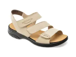 Sandale RIEKER bej, 64573, din piele naturala imagine