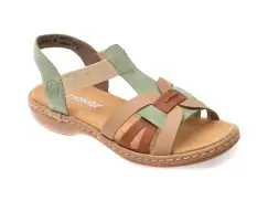 Sandale RIEKER bej, 65918, din piele ecologica imagine