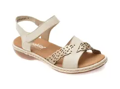 Sandale RIEKER bej, 65987, din piele ecologica imagine