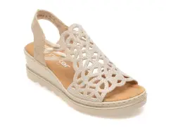 Sandale RIEKER bej, 67465, din piele ecologica imagine