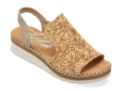 Sandale RIEKER bej, V1268, din piele ecologica imagine