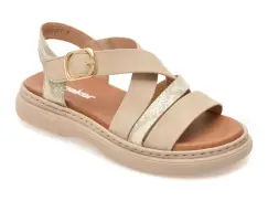Sandale RIEKER bej, V3063, din piele ecologica imagine