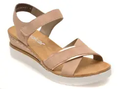 Sandale RIEKER bej, V38G9, din piele ecologica imagine