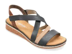 Sandale RIEKER bleumarin, V3663, din piele ecologica imagine
