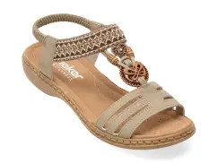 Sandale RIEKER gri, 61855, din piele ecologica imagine