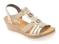 Sandale RIEKER gri, 619B2, din piele ecologica imagine