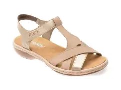 Sandale RIEKER gri, 65919, din piele naturala imagine