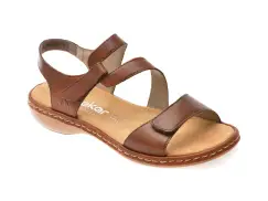 Sandale RIEKER maro, 659C7, din piele naturala imagine