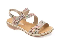 Sandale RIEKER multicolor, 659C7, din piele naturala imagine
