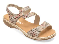 Sandale RIEKER multicolor, 659C7, din piele naturala imagine