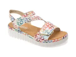 Sandale RIEKER multicolor, V1364, din material textil imagine